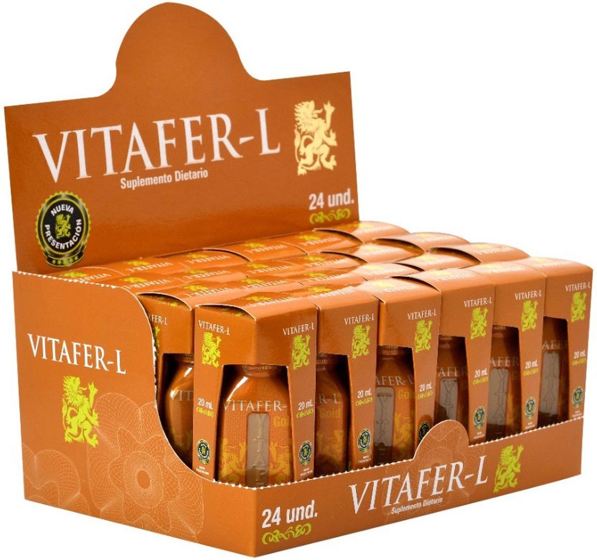 Koop Vitafer-L 20ml x 24 mini flesjes – natuurlijke energieboost. Verminder vermoeidheid, verhoog vitaliteit en geniet van snelle levering in Nederland. vitafer gold